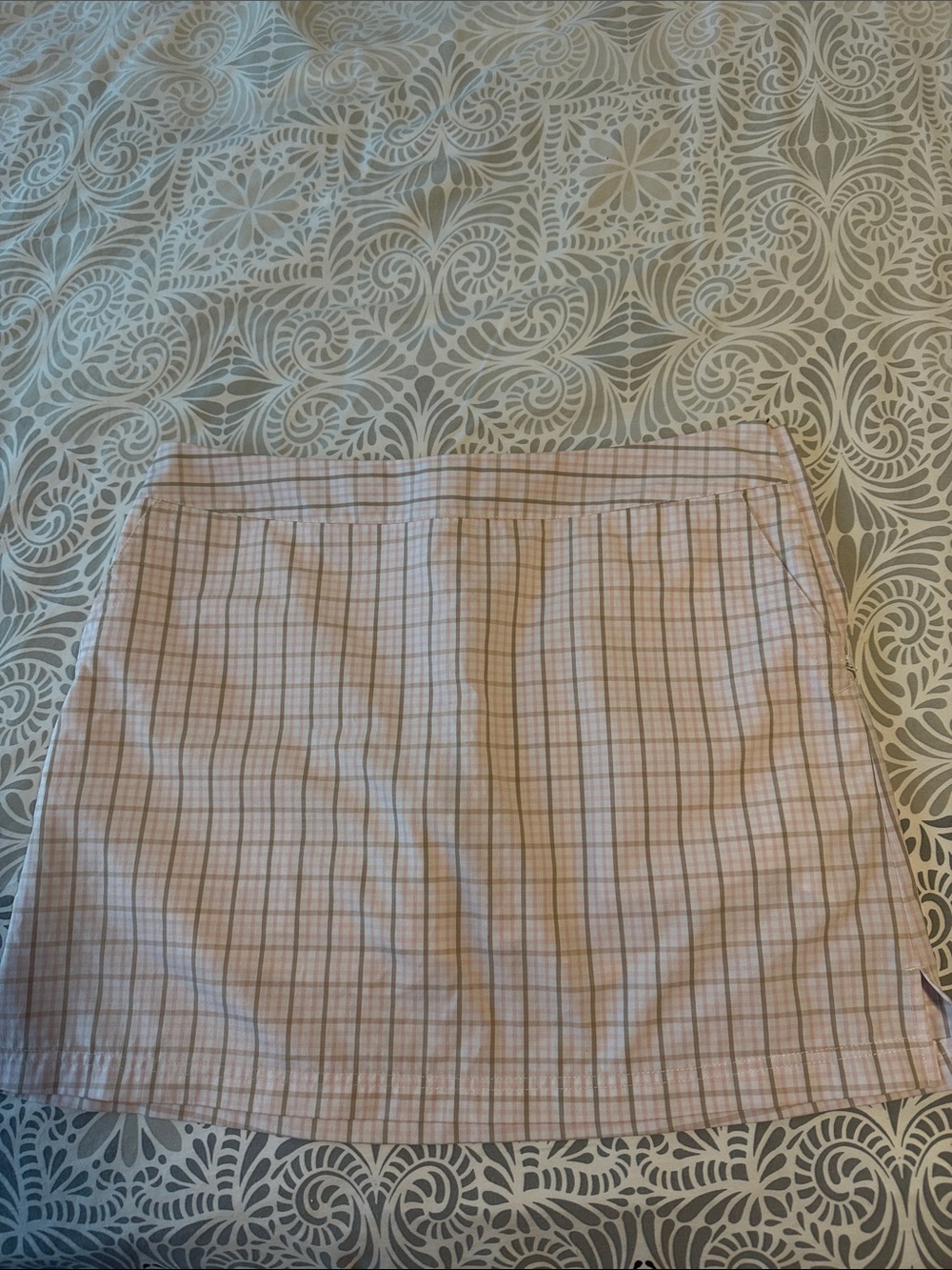 adidas Pink Plaid Mini Skirt